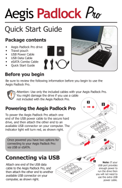 Aegis Padlock Pro Quick Start Guide
