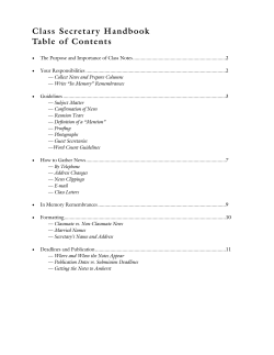 Class Secretary Handbook