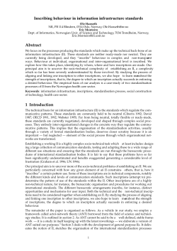 Inscribing behaviour in information infrastructure standards Abstract