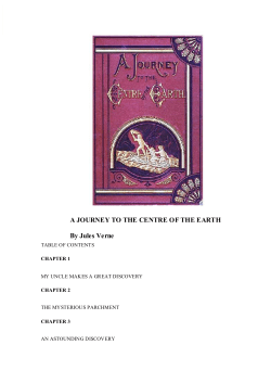 A JOURNEY TO THE CENTRE OF THE EARTH By Jules Verne