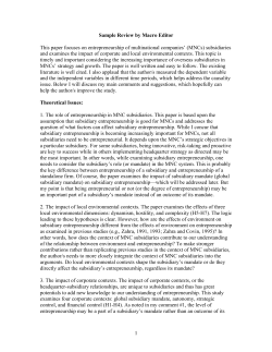 1 Sample Review by Macro Editor This paper focuses on