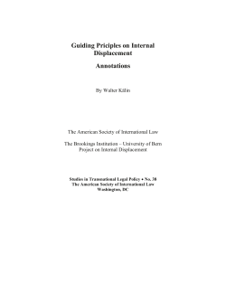The Guiding Principles on Internal Displacement: Annotations, 2nd