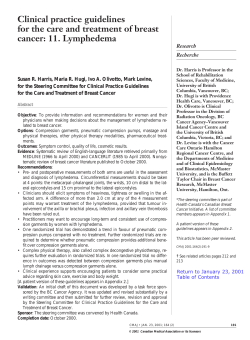 Clinical practice guidelines for the care and treatment of breast cancer