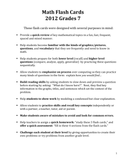 Math Flash Cards 2012 Grades 7