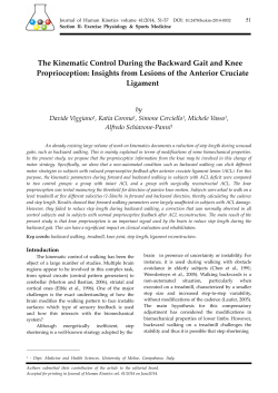 The Kinematic Control During the Backward Gait and Knee