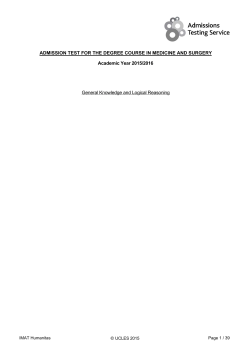 IMAT Humanitas 2015 Key Paper