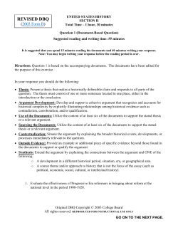Progressive Era DBQ
