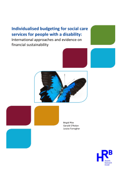 Individualised budgeting for social care services for people with a