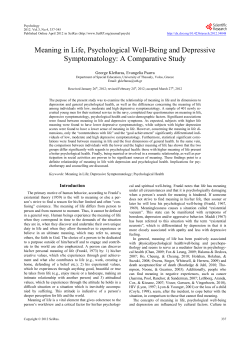 Meaning in Life, Psychological Well