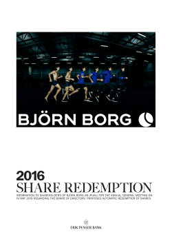 Share Redemption Program 20162016English