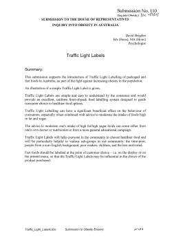 Submission No. 110 Traffic Light Labels