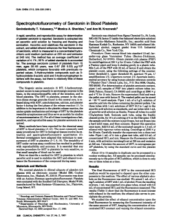Spectrophotofluorometry of Serotonin in Blood Platelets