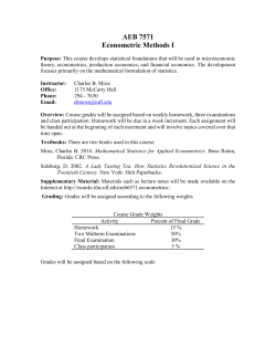 AEB 7571 - Food and Resource Economics