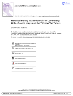 Historical Inquiry in an Informal Fan Community: Online Source