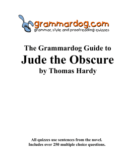 JUDE THE OBSCURE by Thomas Hardy &ndash; Grammar and Style