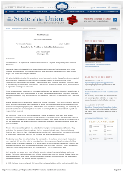 2012 State Of The Union Address