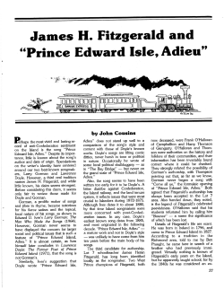 James H. Fitzgerald and Prince Edward Isle, Adieu