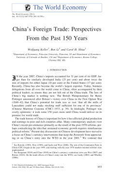 China`s foreign trade: perspectives from the past 150 years