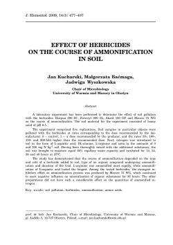EFFECT OF HERBICIDES ON THE COURSE OF AMMONIFICATION