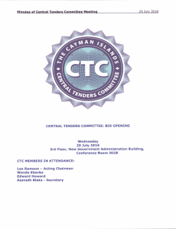 20 July 2016 Minutes - Central Tenders Committee