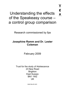 Understanding the effects of the Speakeasy course &ndash; a control