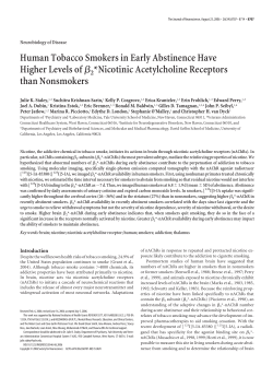 Human Tobacco Smokers in Early Abstinence Have Higher Levels