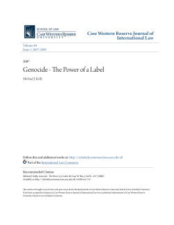 Genocide - The Power of a Label