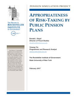 APPROPRIATENESS OF RISK-TAKING BY PUBLIC PENSION PLANS