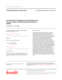 Pre-Wisconsin stratigraphy and paleoclimates off Atlantic