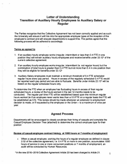 Letter of Understanding Transition of Auxiliary Hourly Employees to