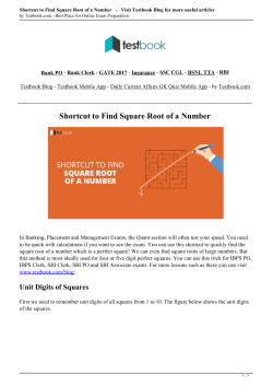 Shortcut to Find Square Root of a Number