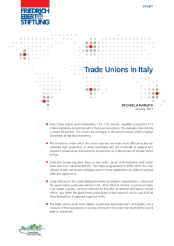 Trade unions in Italy - Bibliothek der Friedrich-Ebert