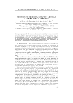 MAGNETIC INSTABILITY BETWEEN MISCIBLE FLUIDS IN A HELE