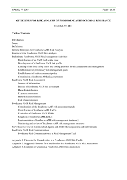 GUIDELINES FOR RISK ANALYSIS OF FOODBORNE