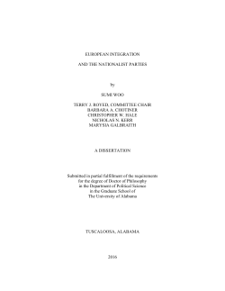 EUROPEAN INTEGRATION AND THE NATIONALIST