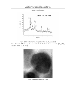 Supporting Information Figure S1 XRD pattern of the precipitates