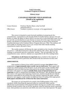 GS HIST 6030 A 6 - Graduate Program in History