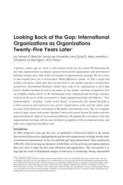Looking Back at the Gap - Journal of International Organizations
