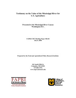 Testimony on the Value of the Mississippi River for U.S. Agriculture
