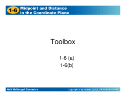 1_6 Midpoint and Distance in the Coor Plane