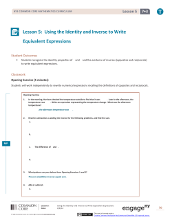 Lesson 5: Using the Identity and Inverse to Write Equivalent