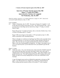 Interview of Former Special Agent of the FBI Roger T. Young (1975