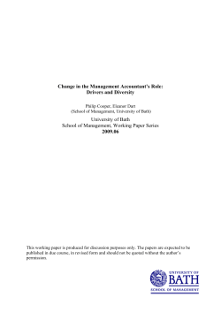 Management Accountant Role Change