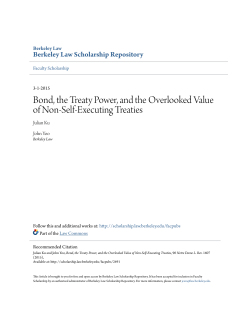 Bond, the Treaty Power, and the Overlooked Value of Non
