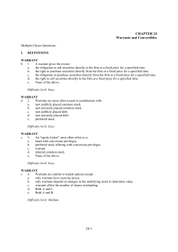Ross. Westerfield. Jaffe. Jordan Chapter 24 Test