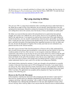 Article for Year for Word Among Us priests` book