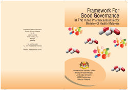 Framework for Good Governance in the Public Pharmaceutical