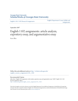 English 1102 assignments: article analysis, expository essay, and