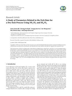 A Study of Parameters Related to the Etch Rate for a Dry Etch