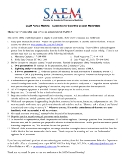 Scientific Session Moderator instructions
